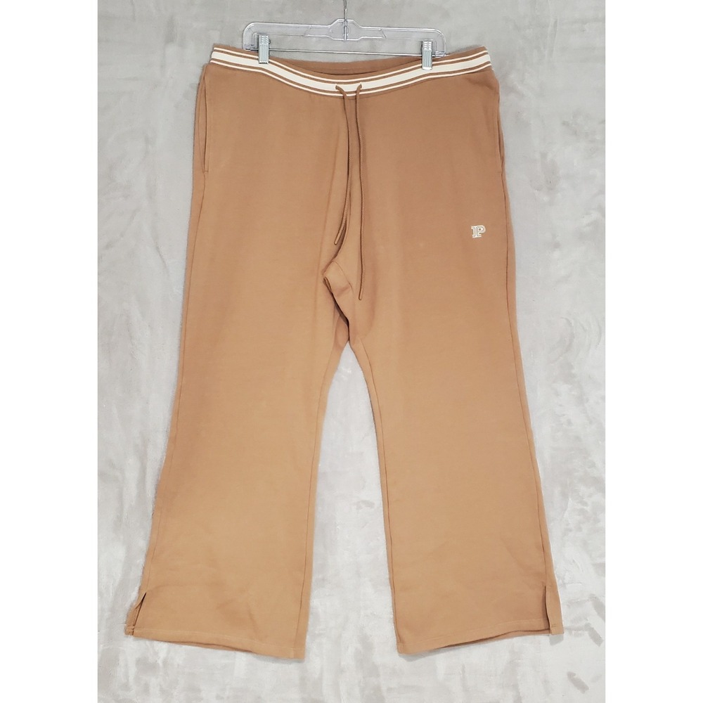 Victoria's Secret PINK Ivy Fleece Flare Pants Womens XXL Split Hem Toffee NWT